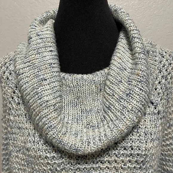 American Rag Wool Blend Long Sleeve Cowl Neck Chunky Waffle Knit Sweater Small - Picture 2 of 8